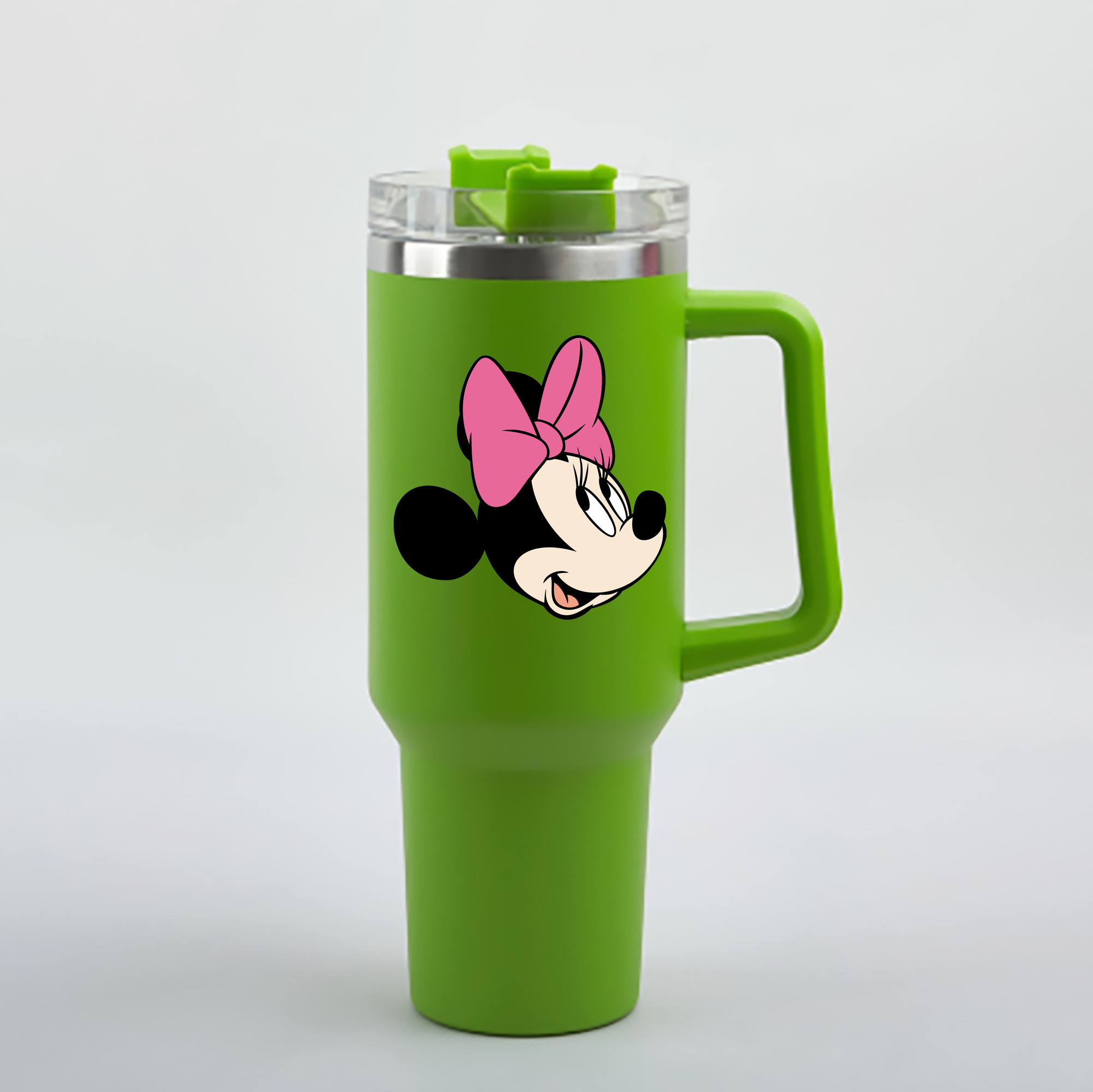 （画像用） ミッキーマウス Mickey Mouse 1200mL車用タンブラー - クリスタルステッカー（プラスチックストロー付き）